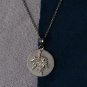 Natural Diamond Maple Leaf 925 Sterling Silver Circle Pendant Minimalist Pendant
