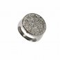 Diamond Disc Men Ring 925 Silver Diamond Unisex Round Flat Ring Fathers Day Gift
