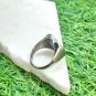 Diamond Disc Men Ring 925 Silver Diamond Unisex Round Flat Ring Fathers Day Gift