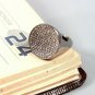 Diamond Disc Men Ring 925 Silver Diamond Unisex Round Flat Ring Fathers Day Gift