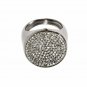 Diamond Disc Men Ring 925 Silver Diamond Unisex Round Flat Ring Fathers Day Gift