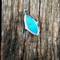 Azurite Pendant 925 Silver Azurite Cabochon Pendant Diamond Art Deco Jewelry.