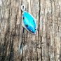 Azurite Pendant 925 Silver Azurite Cabochon Pendant Diamond Art Deco Jewelry.