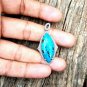 Azurite Pendant 925 Silver Azurite Cabochon Pendant Diamond Art Deco Jewelry.
