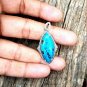 Azurite Pendant 925 Silver Azurite Cabochon Pendant Diamond Art Deco Jewelry.