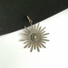 Starburst Design Diamond Pendant 925 Silver Handmade Mom Gift Starburst Necklace