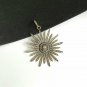 Starburst Design Diamond Pendant 925 Silver Handmade Mom Gift Starburst Necklace