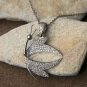 925 Sterling Silver Diamond Butterfly Necklace Natural Diamond Insect Necklace.