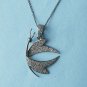 925 Sterling Silver Diamond Butterfly Necklace Natural Diamond Insect Necklace.