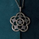 Natural Diamond Flower Pendant 925 Sterling Silver Floral Star Fashion Necklace. Natural Diamond Flower Pendant 925 Sterling Silver Floral Star Fashion Necklace.