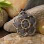 Natural Diamond Flower Pendant 925 Sterling Silver Floral Star Fashion Necklace.