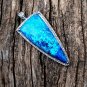 Azurite Pendant 925 Silver Azurite Cabochon Pendant Diamond Art Deco Pendant.