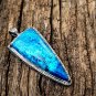 Azurite Pendant 925 Silver Azurite Cabochon Pendant Diamond Art Deco Pendant.