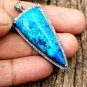 Azurite Pendant 925 Silver Azurite Cabochon Pendant Diamond Art Deco Pendant.