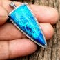 Azurite Pendant 925 Silver Azurite Cabochon Pendant Diamond Art Deco Pendant.