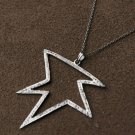 Pave Diamond Unique Necklace 925 Sterling Silver Distinctive Diamond Necklace.
