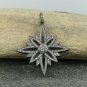 Pave Diamond Starburst Pendant Diamond Pendant 925 Silver For Christmas Gift.