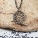 Circle Pendant 925 Sterling Silver Diamond Round Fashion Necklace Women Jewelry. Circle Pendant 925 Sterling Silver Diamond Round Fashion Necklace Women Jewelry.