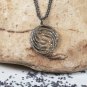 Circle Pendant 925 Sterling Silver Diamond Round Fashion Necklace Women Jewelry.