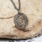 Circle Pendant 925 Sterling Silver Diamond Round Fashion Necklace Women Jewelry.