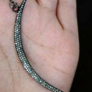 Pave Diamond Crescent Moon Pendant 925 Silver Diamond Moon Birthday Pendant Gift Pave Diamond Crescent Moon Pendant 925 Silver Diamond Moon Birthday Pendant Gift
