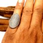 Pave Diamond Engagement Ring 925 Silver Diamond Birthday Gift Ring Jewelry Gift.