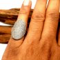 Pave Diamond Engagement Ring 925 Silver Diamond Birthday Gift Ring Jewelry Gift.