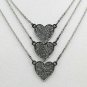 Three Strand Heart Pendant Pave Diamond 925 Silver Fashion Diamond Charm Pendant