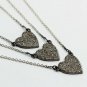 Three Strand Heart Pendant Pave Diamond 925 Silver Fashion Diamond Charm Pendant