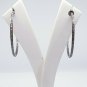 Pave Diamond Hoop Earrings 925 Silver Diamond Earring For Anniversary Gift.
