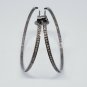 Pave Diamond Hoop Earrings 925 Silver Diamond Earring For Anniversary Gift.