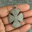 Pave Diamond Four Leaf Clover Pendant 925 Silver Diamond Good Luck Pendant. Pave Diamond Four Leaf Clover Pendant 925 Silver Diamond Good Luck Pendant.