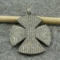 Pave Diamond Four Leaf Clover Pendant 925 Silver Diamond Good Luck Pendant.