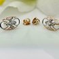 14k Solid Gold Flower Stud Earring Natural Diamond Floral Gold Earring Jewelry.