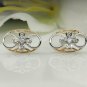 14k Solid Gold Flower Stud Earring Natural Diamond Floral Gold Earring Jewelry.