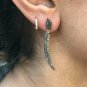 Pave Diamond Stick Drop Earring 14k Gold&925 Silver Diamond Handmade Earring.