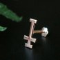 Gold Climber Stud 14k Gold Cross Ear Cartilage Piercing Stud Birthday Gift Charm