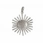 Sun Pendant 925 Sterling Silver Pave Diamond Sun Necklace Handmade Pendant Gift.