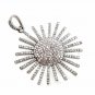 Sun Pendant 925 Sterling Silver Pave Diamond Sun Necklace Handmade Pendant Gift.