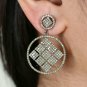 Pave Diamond Square Earring 925 Silver Diamond Handmade Earring Anniversary Gift