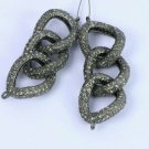 Pave Diamond Link Chain Pendant 925 Silver Diamond Chain Charm Pendant.
