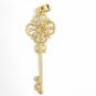 Natural Diamond Key Pendant 925 Sterling Silver Opal Key Necklace Birthday Gift.