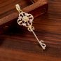 Natural Diamond Key Pendant 925 Sterling Silver Opal Key Necklace Birthday Gift.
