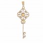 Natural Diamond Key Pendant 925 Sterling Silver Opal Key Necklace Birthday Gift.