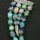 Ethiopian Opal And Diamond Studded 925 Silver Handmade Tooth Pendant Jewelry. Ethiopian Opal And Diamond Studded 925 Silver Handmade Tooth Pendant Jewelry.
