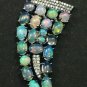 Ethiopian Opal And Diamond Studded 925 Silver Handmade Tooth Pendant Jewelry.