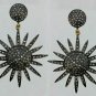 Sun Earring Pave Diamond Earrings 925 Silver Diamond Handmade Birthday Earring.