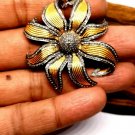 Pave Diamond Sunflower Pendant 925 Silver Diamond Pendant For Birthdays Gift.