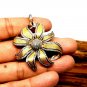 Pave Diamond Sunflower Pendant 925 Silver Diamond Pendant For Birthdays Gift.