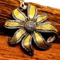 Pave Diamond Sunflower Pendant 925 Silver Diamond Pendant For Birthdays Gift.